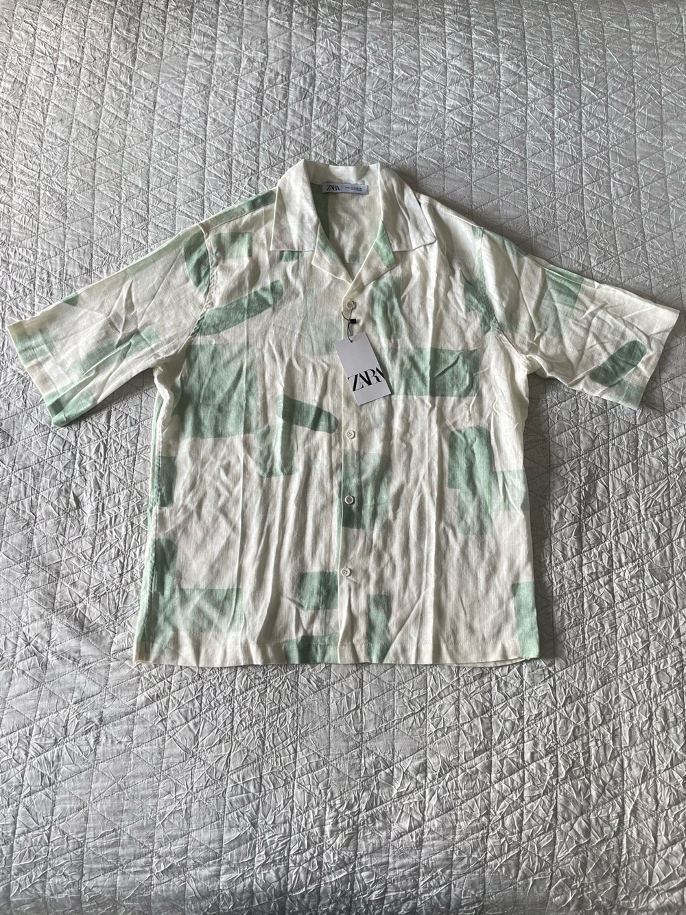 Zara Flowy Abstract Print Shirt | Size XL